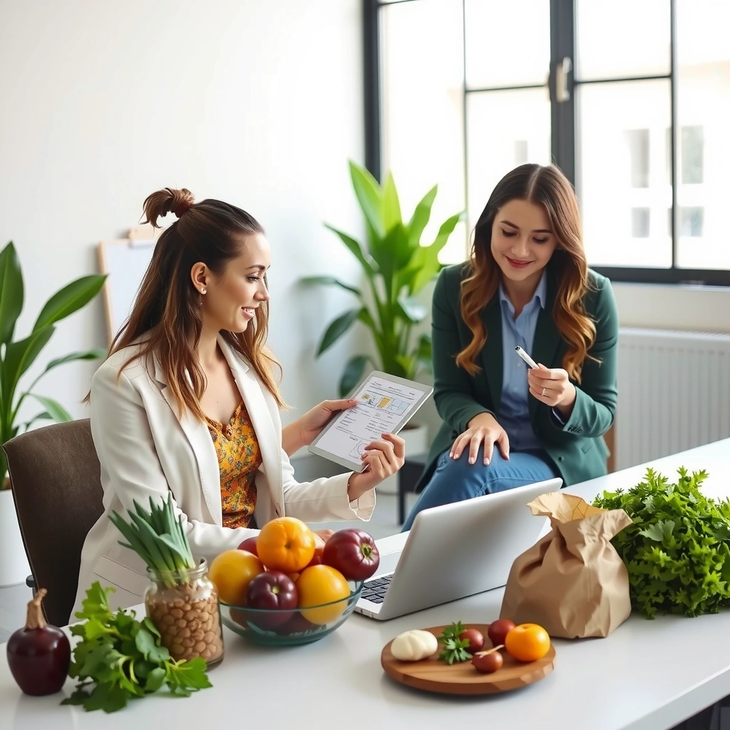 Nutriționist consultant cu clientul